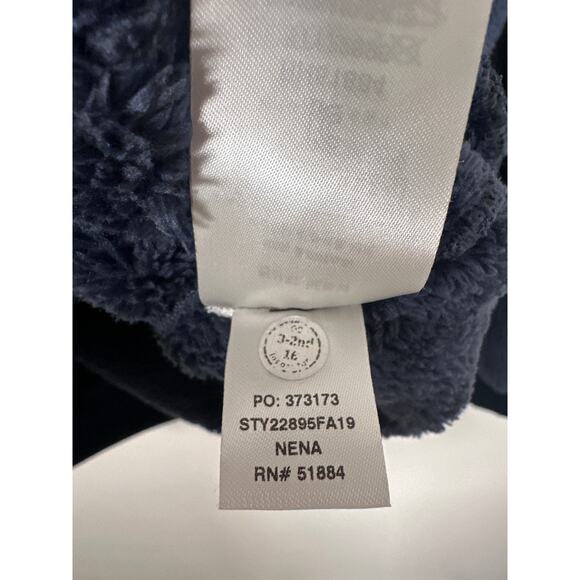 Patagonia Womens Teddy Fleece Double Sided Pullover Size Medium Navy Blue - Picture 10 of 11